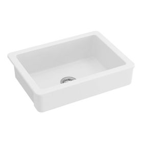 TH-760-WH-407 30"L x 19" W Farmhouse/Apron Front White Ceramic Kitchen Sink