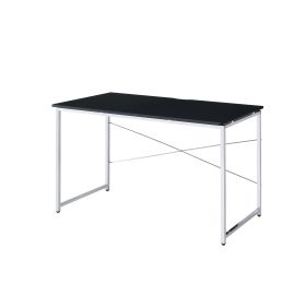 Tennos Writing Desk; Black &amp; Chrome Finish 93195