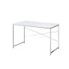 Tennos Writing Desk; White &amp; Chrome Finish 93190