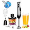 Immersion Blender Handheld, MOOKA Family 1100W 5-in-1 Multi-Purpose Hand Blender, 12-Speed Stick Blender, 600ml Beaker, 500ml Chopper, Egg Whisk, Milk