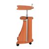 Techni Mobili Sit-to-Stand Rolling Adjustable Height Laptop Cart With Storage; Woodgrain