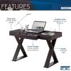 Techni Mobili Trendy Writing Desk with Drawer; Espresso