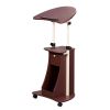 Techni Mobili Sit-to-Stand Rolling Adjustable Laptop Cart With Storage; Chocolate