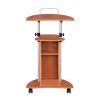 Techni Mobili Sit-to-Stand Rolling Adjustable Height Laptop Cart With Storage; Woodgrain