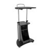 Techni Mobili Sit-to-Stand Rolling Adjustable Height Laptop Cart With Storage; Graphite