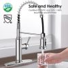 Kitchen Faucet - Spring Kitchen Sink Faucet with 3 Modes Pull Down Sprayer; Single Handle&Deck Plate for 1or3 Holes; 360Â¬âˆž Rotation; Spot Resist Stain