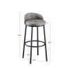 Bar stool Set of 2, 29.3 Inches Barstools with Back and Footrest, for Dining Room Kitchen Counter Bar, Grey and Black, 15'' W x 15'' D x 29.3'' H