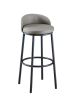 Bar stool Set of 2, 29.3 Inches Barstools with Back and Footrest, for Dining Room Kitchen Counter Bar, Grey and Black, 15'' W x 15'' D x 29.3'' H