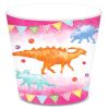 Pink Dinosaur Girl Paper Plates Party Supplie Plates and Napkins Birthday Disposable Tableware Set Party Dinnerware Serves 8 Guests for Plates, Napkin