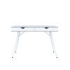 30 H x 22 W x 45 D Grey Home Desk with Two White Storage Drawers