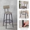 Bar Table Set with 4 Bar stools PU Soft seat with backrest, Grey, 47.24'' L x 23.62'' W x 35.43'' H