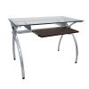 Techni Mobili Contempo Clear Glass Top Computer Desk with Pull Out Keyboard Panel; Clear