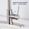 Stainless Steel Pull Down Kitchen Faucet with Soap Dispenser Brushed Nickel