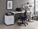 Tennos Writing Desk; White &amp; Chrome Finish 93190