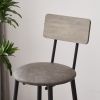 Bar Table Set with 4 Bar stools PU Soft seat with backrest, Grey, 47.24'' L x 23.62'' W x 35.43'' H