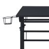 Techni Mobili Rolling Writing Desk with Height Adjustable Desktop and Moveable Shelf; Black