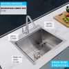 Simple Deluxe 15-Inch Top-Mount Workstation Kitchen Sink; 16 Gauge Single Bowl Stainless Steel with Accessories (Pack of 3 Built-in Components); 15 In