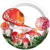 Red Watercolor Mushroom Paper Plates Party Supplie Plates and Napkins Birthday Disposable Tableware Set Party Dinnerware Serves 8 Guests for Plates, N