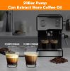 Geek Chef Espresso Machine;  Espresso and Cappuccino latte Maker 20 Bar Pump Coffee Machine Compatible with ESE POD filter&Milk Frother Steam Wand;  f