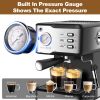 Geek Chef Espresso Machine;  Espresso and Cappuccino latte Maker 20 Bar Pump Coffee Machine Compatible with ESE POD filter&Milk Frother Steam Wand;  f