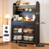 JoybosÂ¬Ã† Freestanding Kitchen Pantry Storage Cabinet with Pegboard Wall