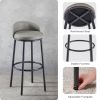 Bar stool Set of 2, 29.3 Inches Barstools with Back and Footrest, for Dining Room Kitchen Counter Bar, Grey and Black, 15'' W x 15'' D x 29.3'' H