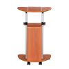 Techni Mobili Sit-to-Stand Rolling Adjustable Height Laptop Cart With Storage; Woodgrain