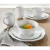 16-Piece Carnaby Scalloped Dinnerware Set, White