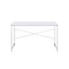 Tennos Writing Desk; White &amp; Chrome Finish 93190