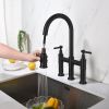 Pull Down Double Handle Kitchen Faucet-dk