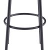 Bar stool Set of 2, 29.3 Inches Barstools with Back and Footrest, for Dining Room Kitchen Counter Bar, Grey and Black, 15'' W x 15'' D x 29.3'' H