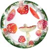 Red Watercolor Mushroom Paper Plates Party Supplie Plates and Napkins Birthday Disposable Tableware Set Party Dinnerware Serves 8 Guests for Plates, N