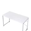 Tennos Writing Desk; White &amp; Chrome Finish 93190