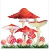 Red Watercolor Mushroom Paper Plates Party Supplie Plates and Napkins Birthday Disposable Tableware Set Party Dinnerware Serves 8 Guests for Plates, N