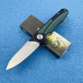 Outdoor Steel Folding High Hardness Self-defense Knife (Color: Green)