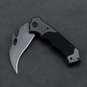 Outdoor Cutting Blade Folding Tactical Knife High Hardness (Color: Black)