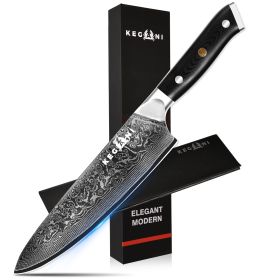 Kegani Chef Knife, 8 Inch Damascus Chefs Knife-Japanese VG10 Super Steel Hammered - G10 Handle Kitchen Knife - Classic Series (Option: Chef knife)