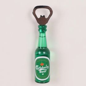 1pc Magnetic Beer Bottle Opener - Perfect Housewarming, Birthday, and Men's Gift - Easy to Use and Stylish (material: Polypropylene + Magnet, Color: Carlsberg)