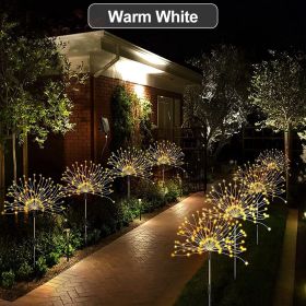 1 Pack Solar Firework Light Outdoor, IP65 Waterproof Solar Garden Flower Lights With 8 Lighting Modes, Decorative Fairy Lights With Stake, Halloween D (Color: Warm White, size: 8 Mode 60LEDS)