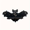 1pc Rustic Wooden Bat Crystal Floating Shelf - Wall Hanging Decorative Shelf Rack for Home, Living Room, Bedroom - Perfect for Halloween, Thanksgiving