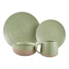 White Round Stoneware 16-Piece Dinnerware Set