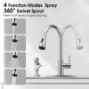 Touchless Kitchen Faucet-Smart Kitchen Sink Faucet sensor; 4Mode Pull Down Kitchen Sprayer; Fingerprint Resistant; Dual Temp. Handle with 1/3 Hole Dec