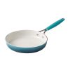 12-Pieces Porcelain Enamel Classic Ceramic Cookware Set, Ombre Teal