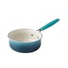 12-Pieces Porcelain Enamel Classic Ceramic Cookware Set, Ombre Teal