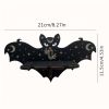 1pc Rustic Wooden Bat Crystal Floating Shelf - Wall Hanging Decorative Shelf Rack for Home, Living Room, Bedroom - Perfect for Halloween, Thanksgiving