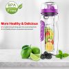 Fruit Infuser Water Bottle 32OZ Juice Shaker Sport w/ Flip Top Lid Anti-Slip Grips